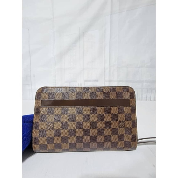 Authentic LOUIS VUITTON Damier Ebene Pochette Saint Louis Clutch Bag Bro… - Picture 8 of 16